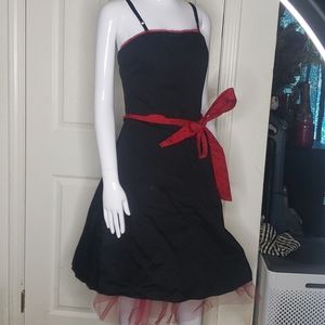 Morbid Threads Goth Dress Black Red Petticoat S